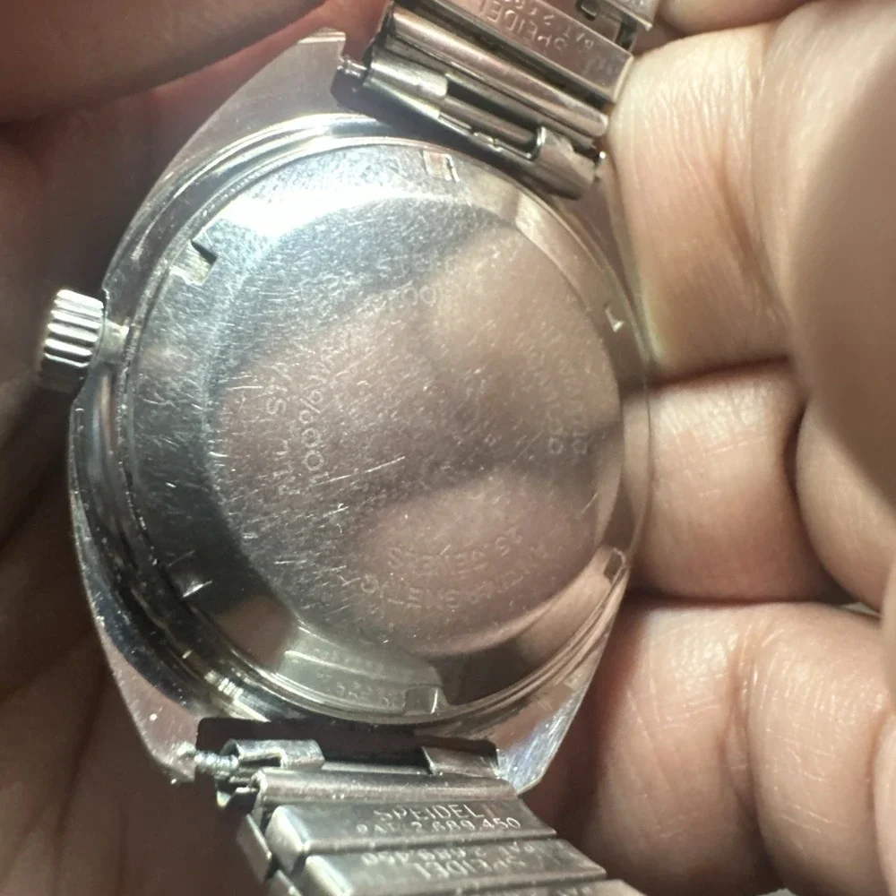 Working 1970s VTG‎ Uwersi Automatic 25J Incabloc Swiss Mens Watch 36mm 8